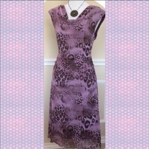 Lilac/black animal print, mesh dress by Connected